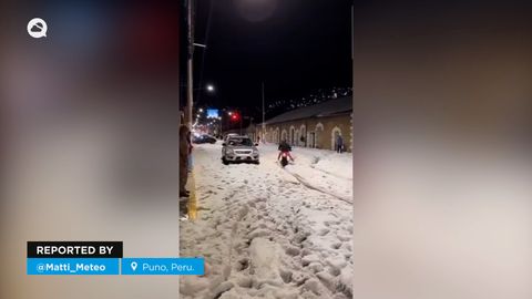 Impactantes granizadas en Puno, Perú