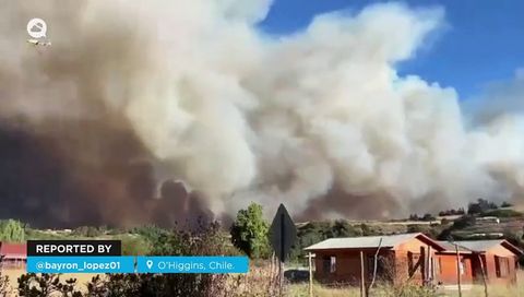Graves incendios forestales en región de O´Higgins, Chile