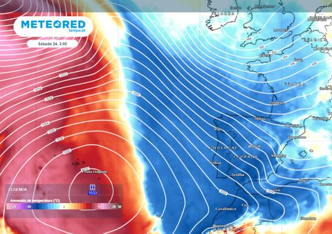 Meteored avisa: em poucas horas, o ar polar trará uma descida brusca das temperaturas, vento e neve a Portugal