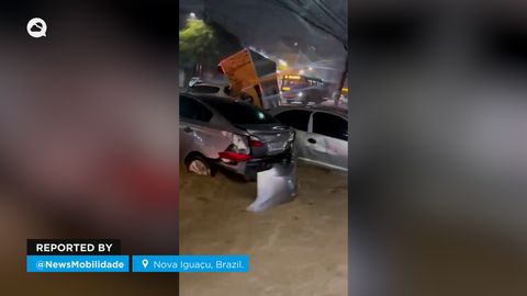 Inundaciones catastróficas en Nova Iguaçu, Brasil.