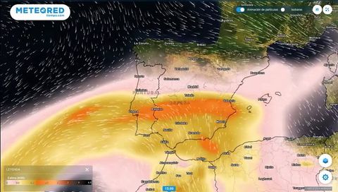 La DANA que traerá partículas de polvo desde Canarias en los próximos días.