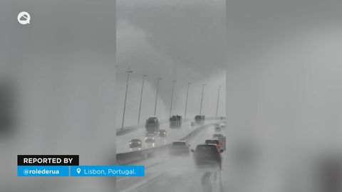 Impresionante Tornado en Lisboa, Portugal