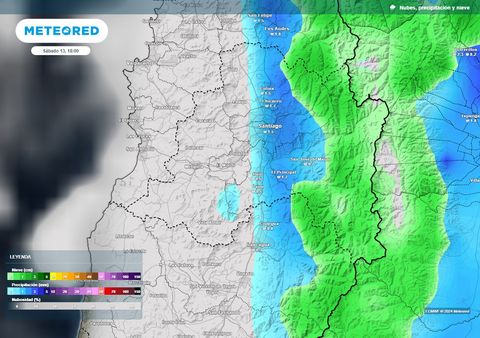 ¿Lluvias sobre Santiago? Estas son las reales posibilidades de precipitaciones para el fin de semana