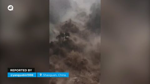 Las lluvias torrenciales provocan el caos en Shaoguan, China
