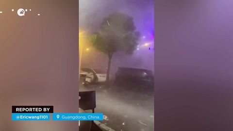 Varias tormentas supercelulares dejan vientos extremos en Guangdong, China