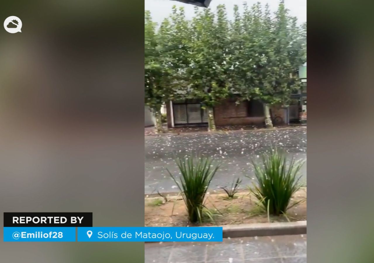 Extreme hagelstorm veroorzaakt chaos in Solís De Mataojo, Uruguay
