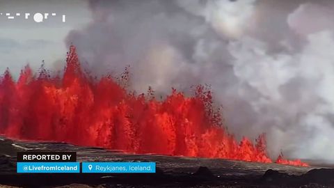 Una nueva erupción volcánica sacude la península de Reykjanes, Islandia
