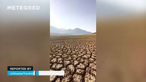 La sequía extrema deja completamente seco el lago de Pergusa en Sicilia, Italia