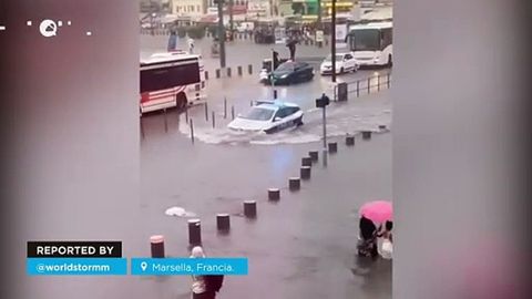 Las lluvias torrenciales provocan graves inundaciones en Marsella, Francia