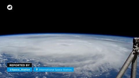 The International Space Station flies over Hurricane Helene.