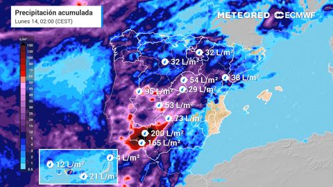 Una borrasca repartirá lluvias intensas en varias comunidades en el Día de la Hispanidad