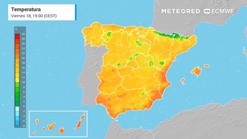 Fin de semana con algunos chubascos y temperaturas en ascenso en España