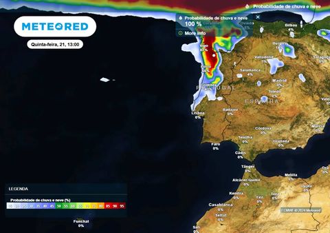 Amanhã a depressão Caetano vai atingir Portugal: deixará chuva, vento forte e agitação marítima. Saiba em que zonas