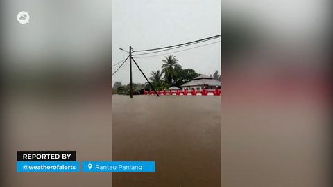 Las fuertes lluvias provocan graves inundaciones en Kelantan, Malasia