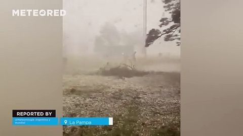  Una gran granizada provoca importantes daños en La Pampa, Argentina