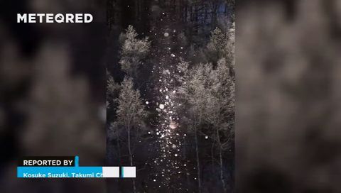 Impresionante fenómeno de polvo de diamantes en Yabukawa, ciudad de Morioka, Japón