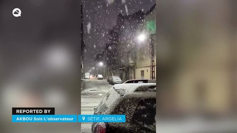 Importantes nevadas en Sétif, en el norte de Argelia