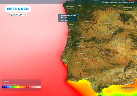 Nos próximos dias várias frentes entrarão em Portugal: saiba as zonas mais afetadas pela chuva, vento e agitação marítima
