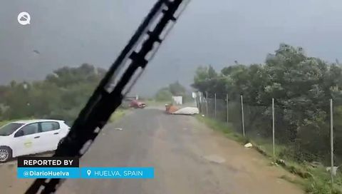 Un tornado provoca estragos en la provincia de Huelva, España