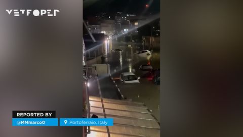 Las lluvias torrenciales provocan graves inundaciones en Portoferraio, Italia