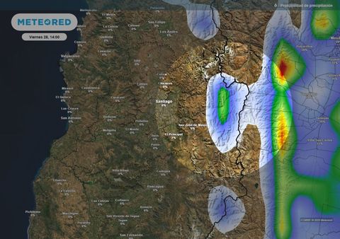 Inestabilidad atmosférica hará descender las temperaturas en el gran Santiago este fin de semana