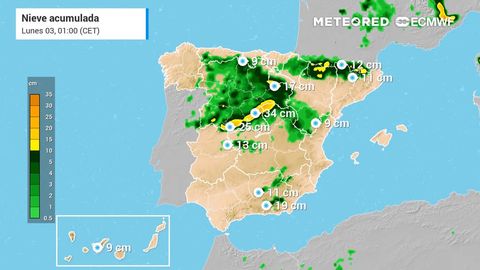 Primer fin de semana de marzo con lluvias localmente fuertes y nevadas en estas zonas de España