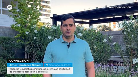 Bajan las temperaturas máximas el jueves, con posibilidad de chubascos débiles en la cordillera de la Región Metropolitana