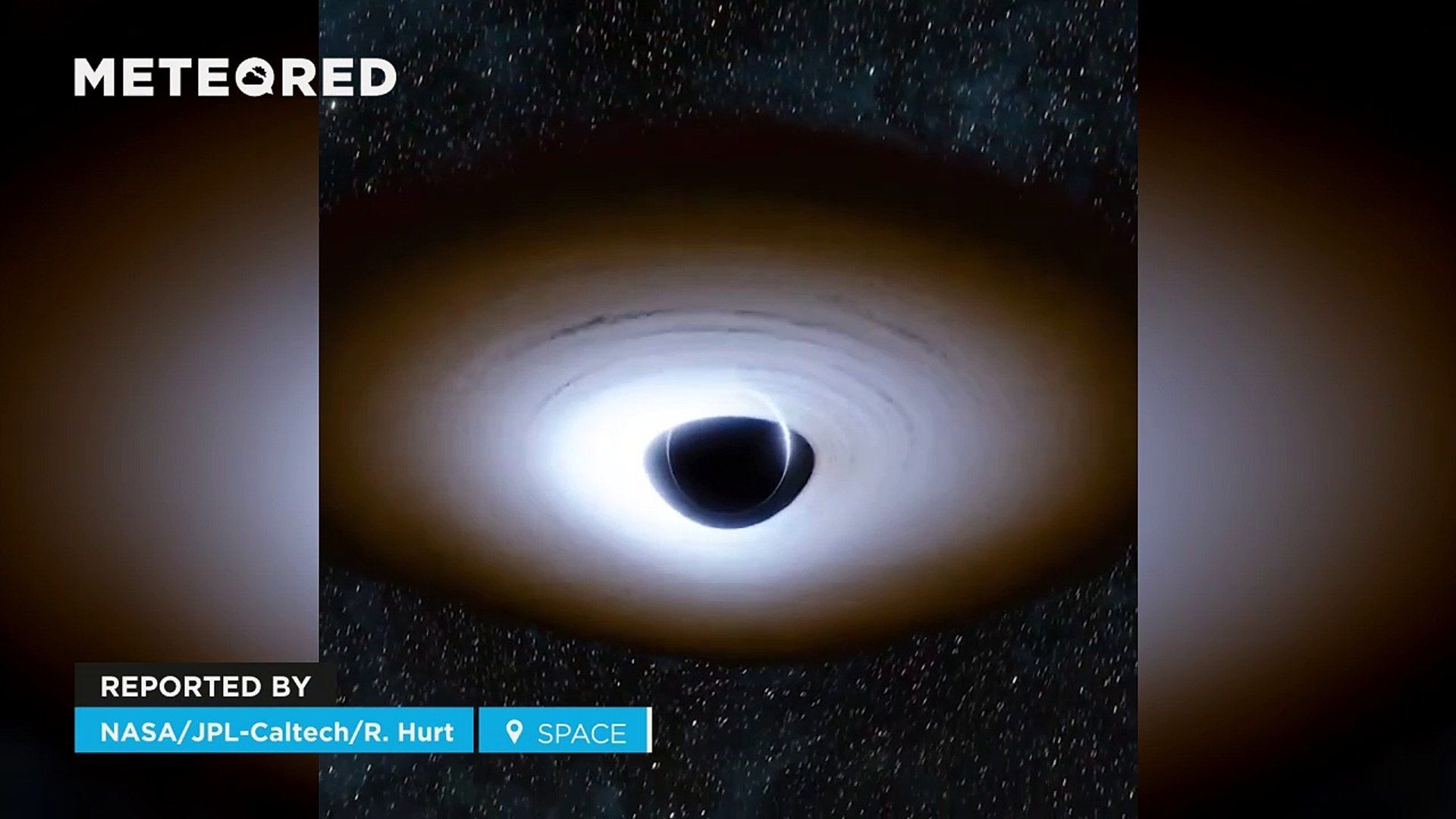 ¡Así sería un agujero negro rodeado por un disco de acreción! La luz se ve deformada por sus campos gravitacionales. Noticias en tiempo real