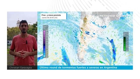 Último round de tormentas fuertes a severas en Argentina