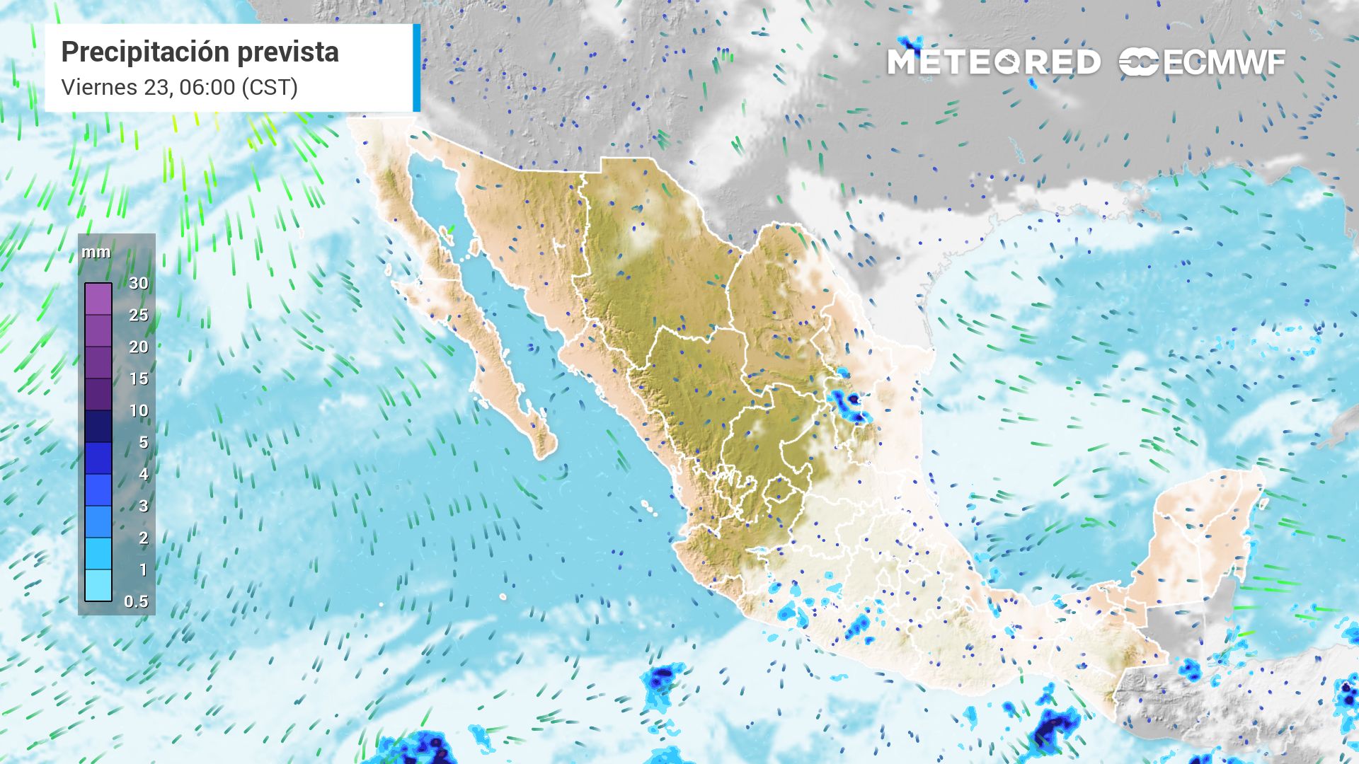 Mañana miércoles temporal de lluvias en 18 entidades de México; 