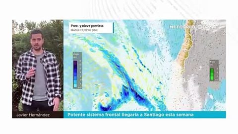 Potente sistema frontal llegaría a Santiago esta semana