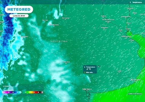 Frío polar en camino: se esperan heladas severas desde el lunes en el centro de Argentina