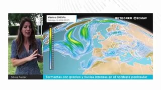 Tormentas con granizo y lluvias intensas en el nordeste peninsular