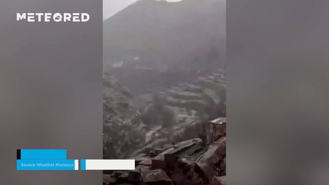Ein Blitz schlug in ein Gebäude in Taroudant, Marokko ein