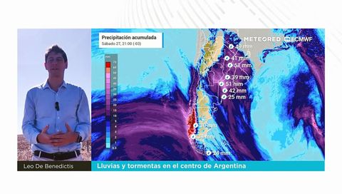 Lluvias y tormentas en el centro de Argentina