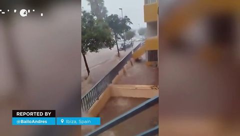Las lluvias torrenciales provocan graves inundaciones en Ibiza, España
