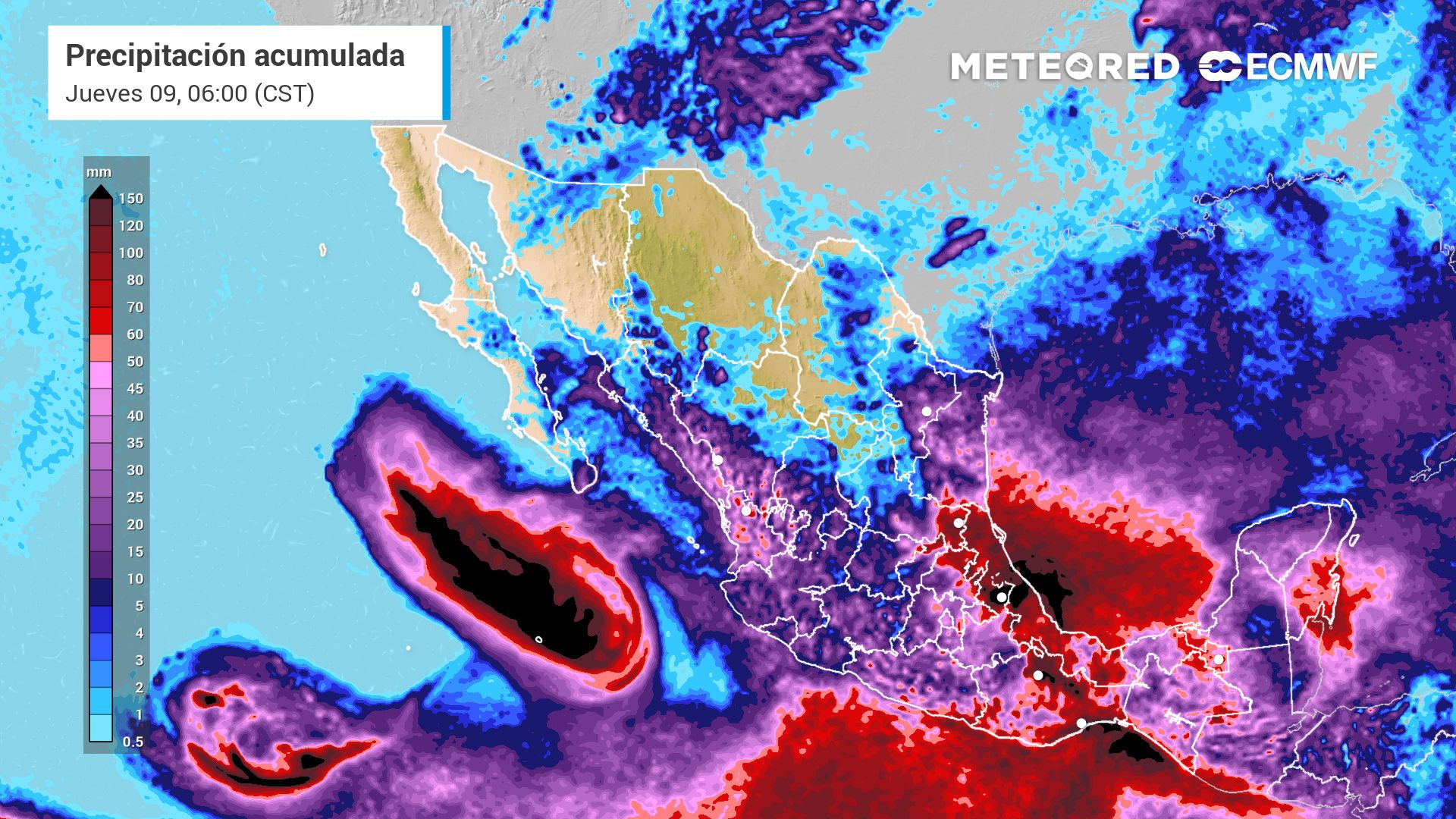 Entre los días martes y viernes, México tendrá lluvias torrenciales por ciclón Priscilla y bajas presiones. Noticias en tiempo real