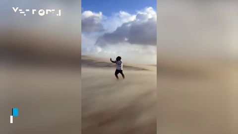 La borrasca Benjamín deja vientos huracanados en la duna de Pilat, Francia