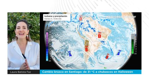 Cambio brusco en Santiago: de 31 °C a chubascos en Halloween