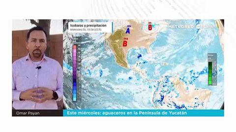 Este miércoles: aguaceros en la Península de Yucatán