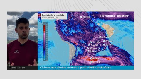 Ciclone traz alertas severos a partir desta sexta-feira