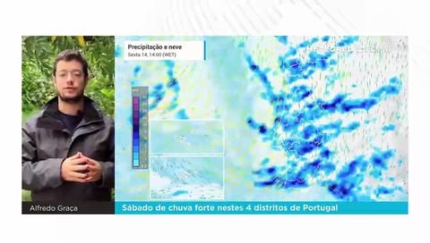 Sábado de chuva forte nestes 4 distritos de Portugal