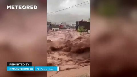 Chuvas torrenciais causam estragos em Zakho, no Iraque