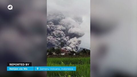 Impresionante erupción del volcán Semeru, Indonesia