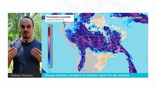 Chuvas intensas atingem 12 estados neste fim de semana