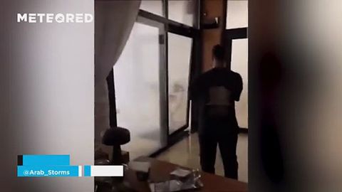 A powerful storm is causing severe damage in Rabigh, Saudi Arabia
