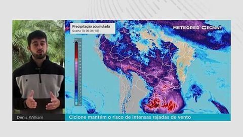 Ciclone mantém o risco de intensas rajadas de vento