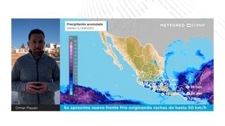 Se aproxima nuevo frente frío originando rachas de hasta 50 km/h