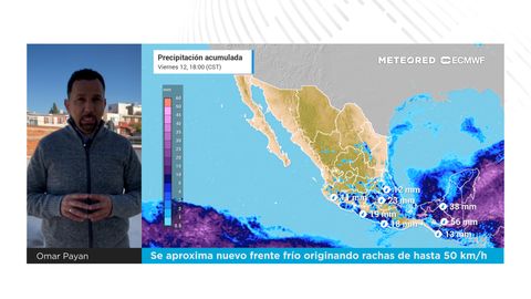 Se aproxima nuevo frente frío originando rachas de hasta 50 km/h