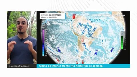Alerta de intensa frente fria neste fim de semana